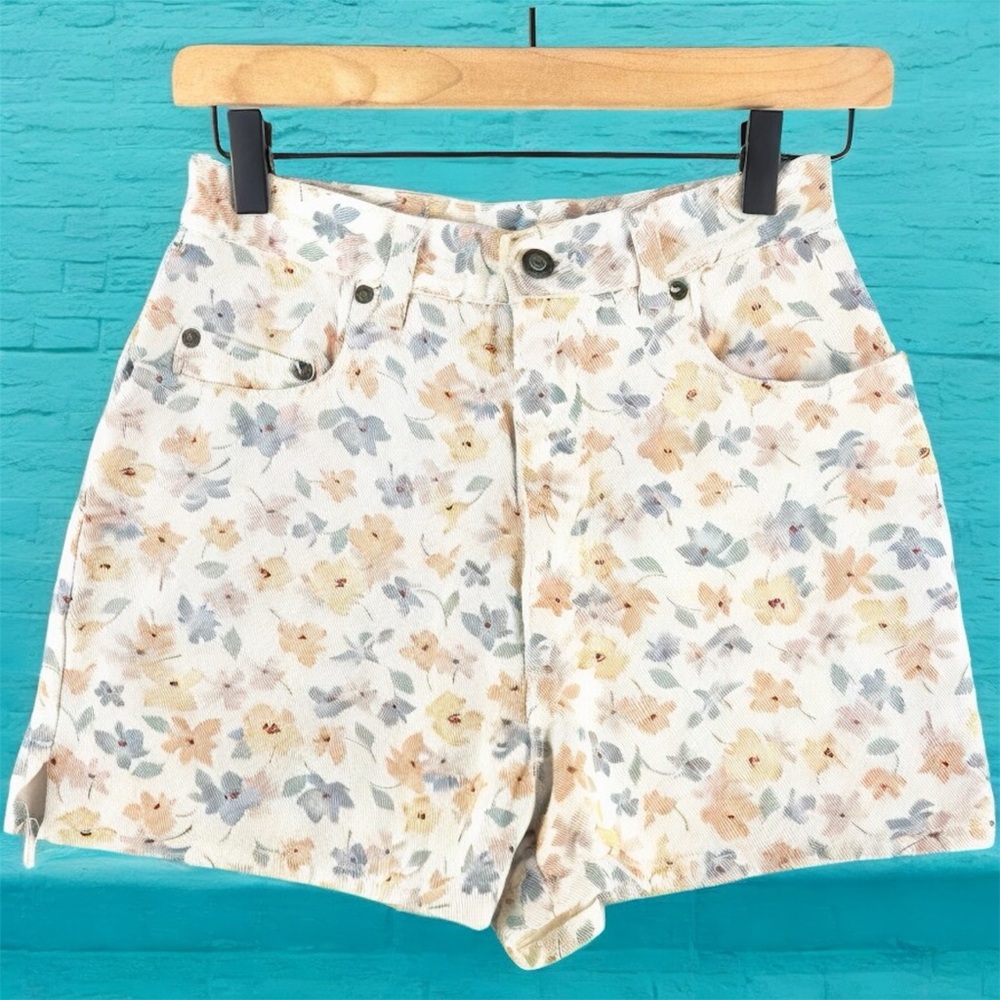 VTG EXP Spirit of Nimes Express Floral Print Women's Jeans Shorts 26” High Waist